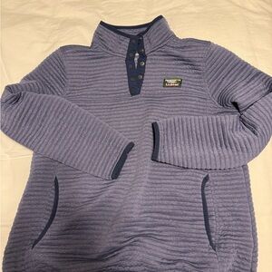 L.L. Bean Women's Heathered Purple Zip-Up Sweater